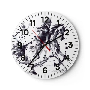 Wanduhr - Glasuhr - Schwarzer Ritter - 30x30 cm