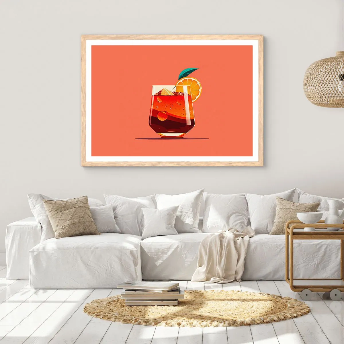 Poster in einem Rahmen aus heller Eiche - Sommerliche Erfrischung - 91x61 cm