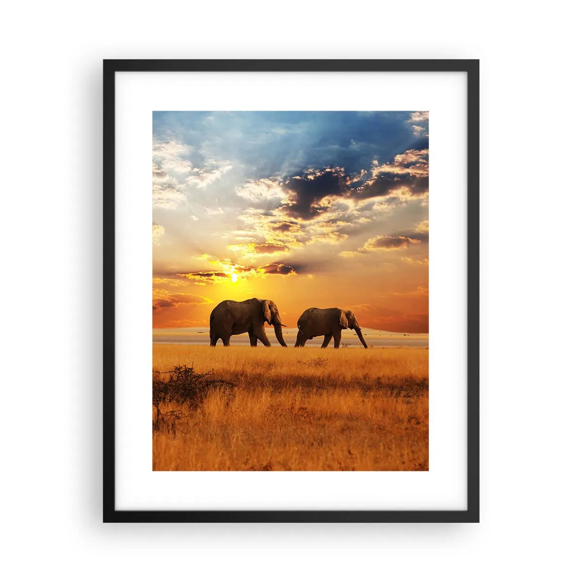 Poster in einem schwarzem Rahmen - Familienspaziergang - 40x50 cm
