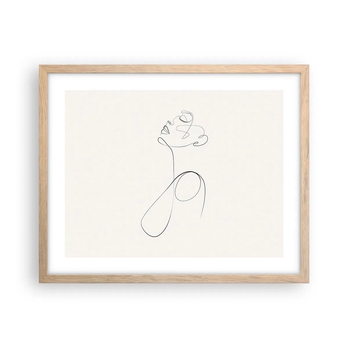 Poster in einem Rahmen aus heller Eiche - Versunken in Träumen - 50x40 cm