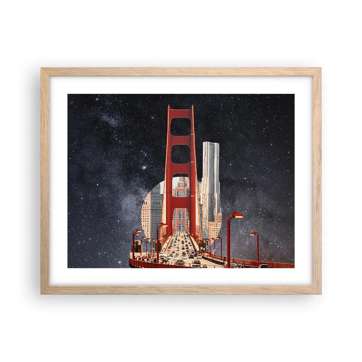 Poster in einem Rahmen aus heller Eiche - Immer im Mittelpunkt - 50x40 cm