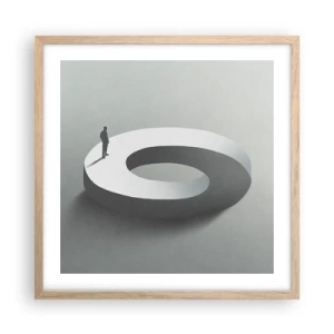 Poster in einem Rahmen aus heller Eiche - Und wie soll man davon klug werden - 50x50 cm