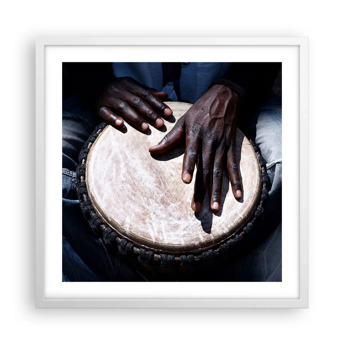 Poster in einem weißen Rahmen - Lebe in deinem eigenen Rhythmus - 50x50 cm