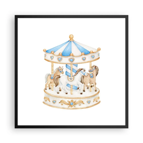 Poster in einem schwarzem Rahmen - Süße Kindheit - 60x60 cm