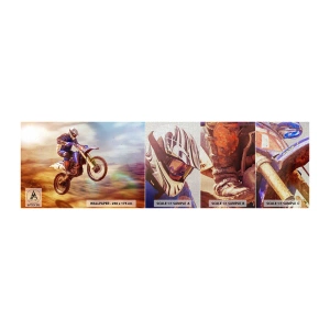 Fototapeten Muster Premium Canvas - Motorradschwindel - Moto-Cross, Sport, Motorradfahrer - 100x30 cm