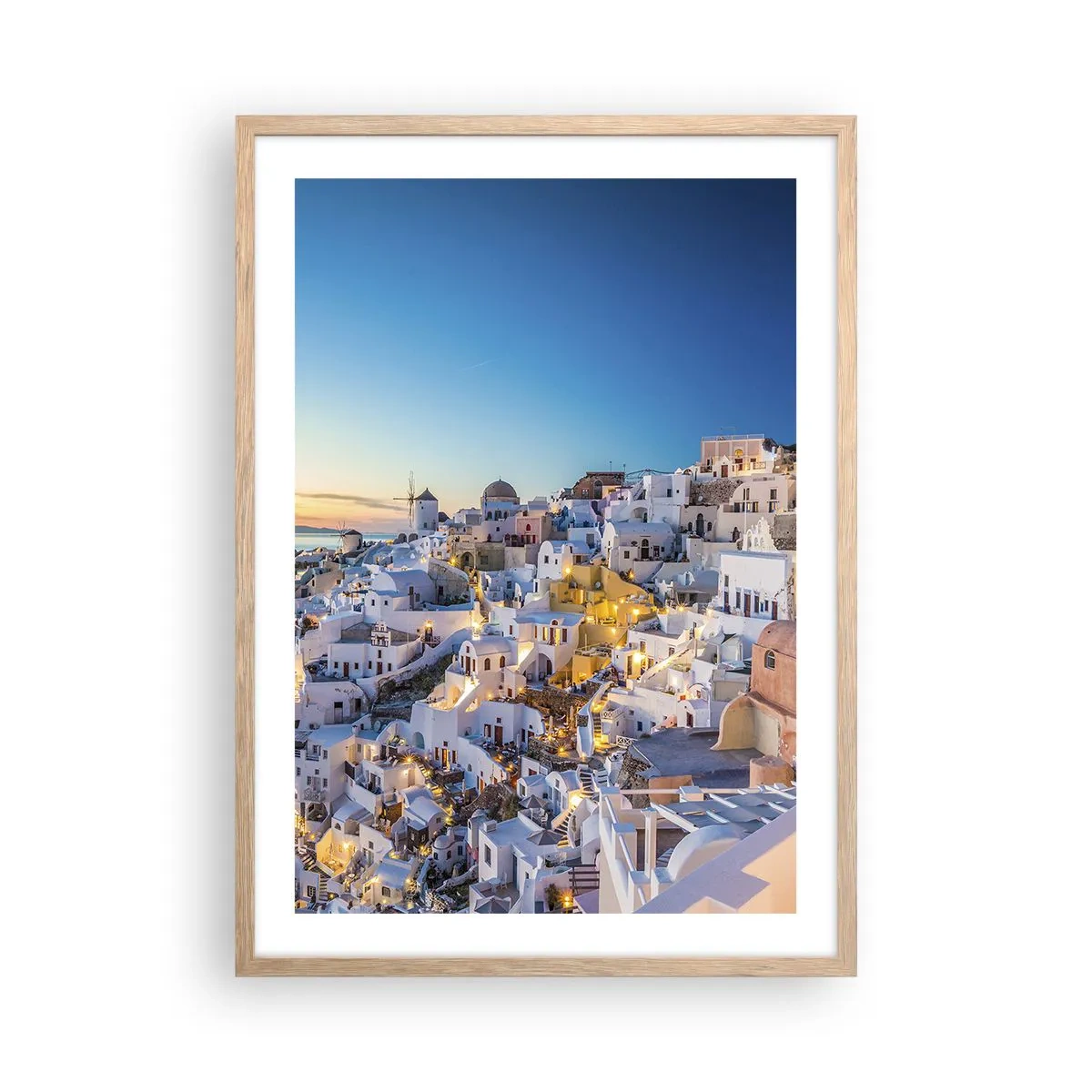 Poster in einem Rahmen aus heller Eiche - Die Essenz des Griechischen - 50x70 cm