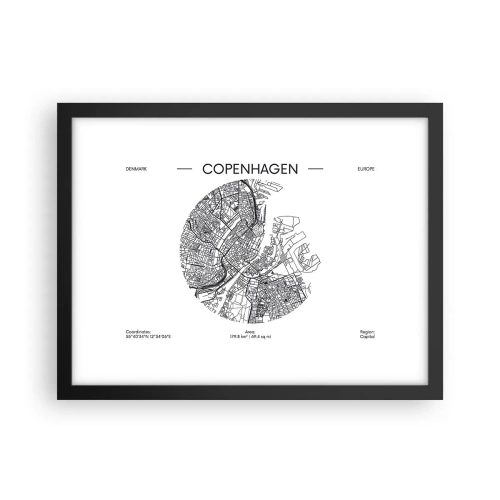 Poster in einem schwarzem Rahmen - Anatomie von Kopenhagen - 40x30 cm