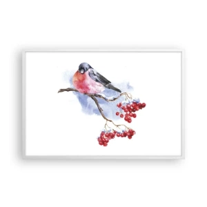 Poster in einem weißen Rahmen - Winter in Farbe - 91x61 cm