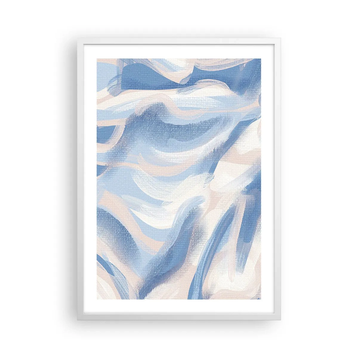 Poster in einem weißen Rahmen - Blaue Wellen - 50x70 cm