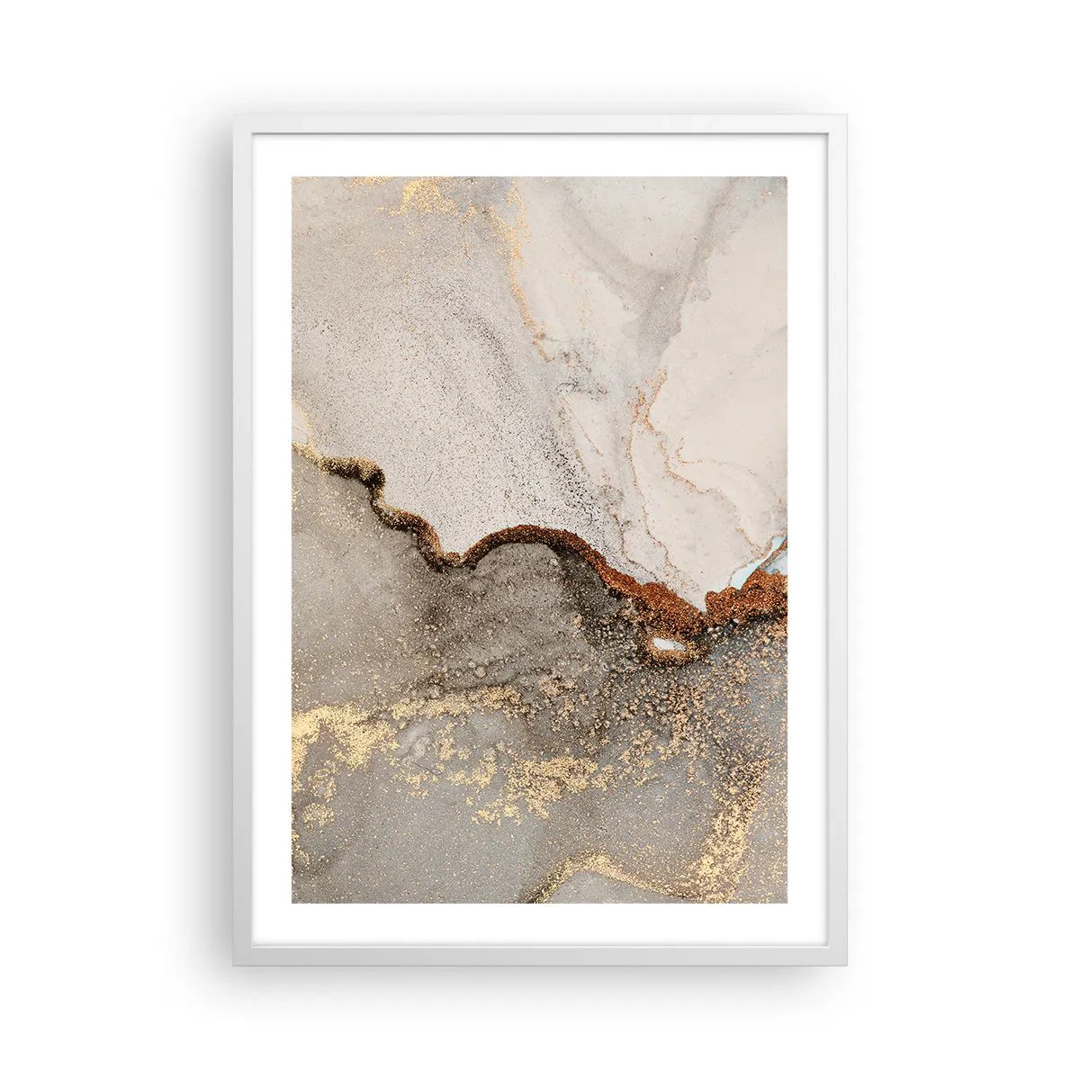 Poster in einem weißen Rahmen - An der Grenze der Farben - 50x70 cm
