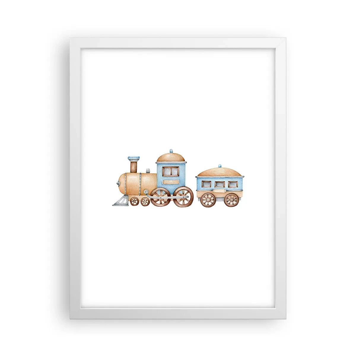 Poster in einem weißen Rahmen - Am Bahnhof steht ... - 30x40 cm