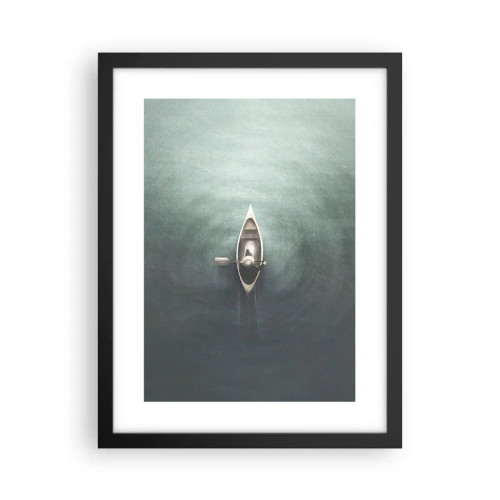 Poster in einem schwarzem Rahmen - Durch den Mondsee - 30x40 cm