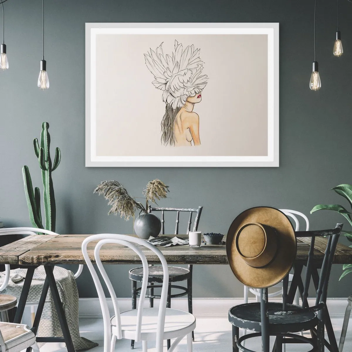 Poster in einem weißen Rahmen - Gekrönte Schönheit - 100x70 cm