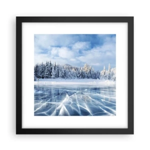 Poster in einem schwarzem Rahmen - Eine schillernde und kristallklare Aussicht - 30x30 cm