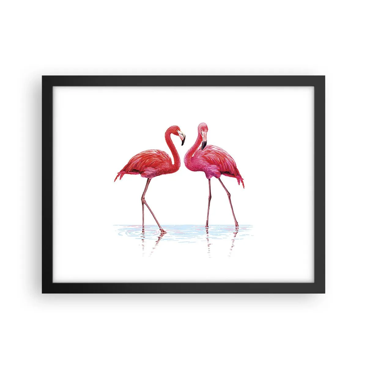 Poster in einem schwarzem Rahmen - Rosa randez-vous - 40x30 cm