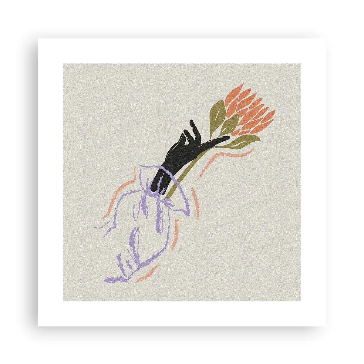 Poster - Schwesterliche Berührung - 40x40 cm