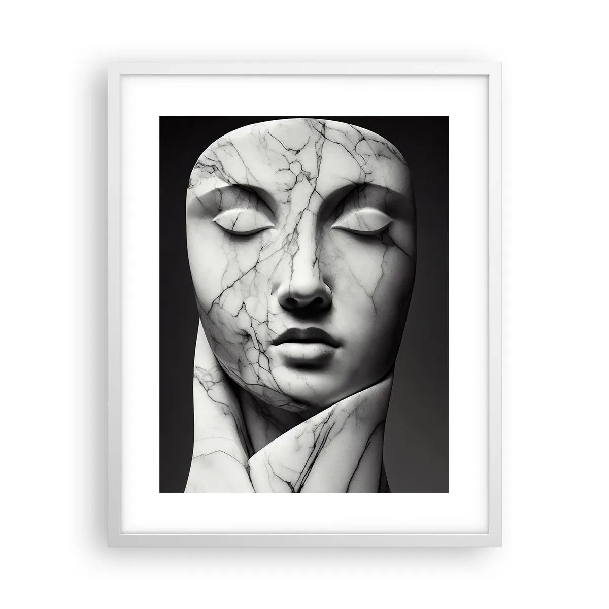 Poster in einem weißen Rahmen - Marmorformen - 40x50 cm