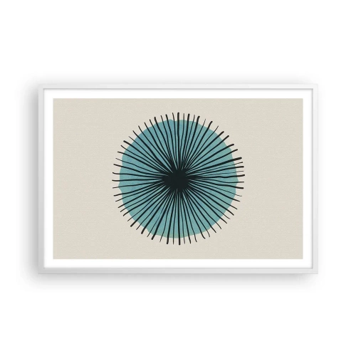 Poster in einem weißen Rahmen - Strahlend im Blau - 91x61 cm