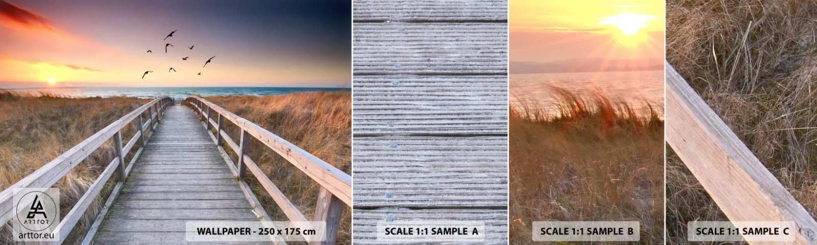 Fototapeten Muster Selbstklebend Deluxe Sticker - Der Raum für Auffliegen - Landschaft, Meer, Strand - 100x30 cm