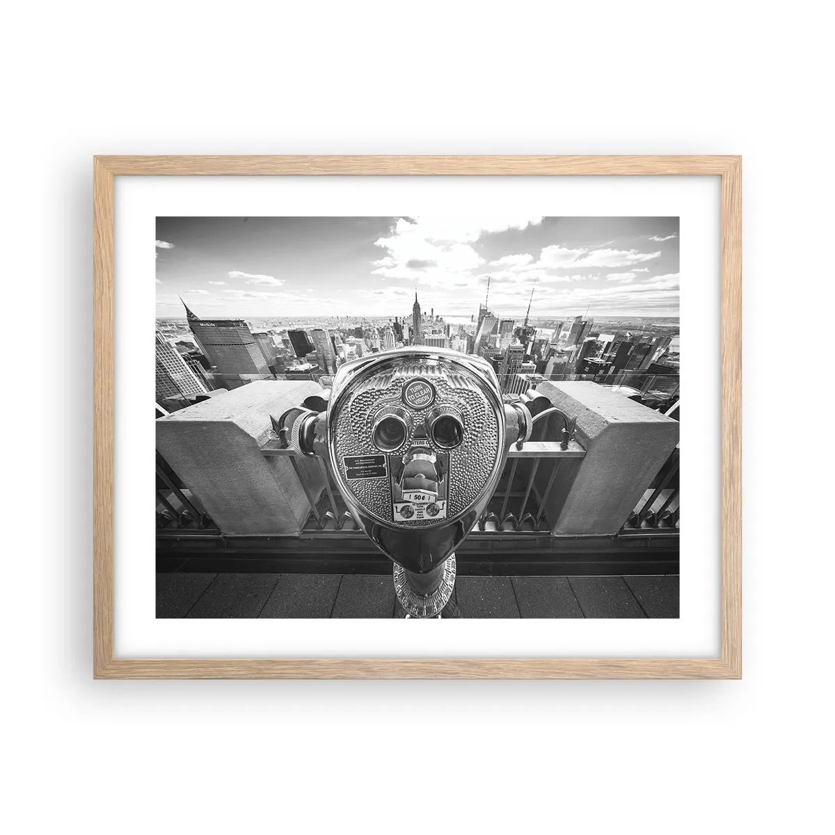 Poster in einem Rahmen aus heller Eiche - Stadt über den Städten - 50x40 cm