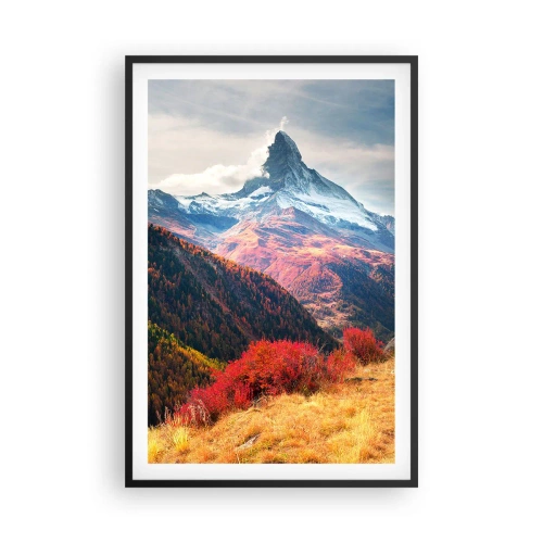 Poster in einem schwarzem Rahmen - Alpenherbst - 61x91 cm