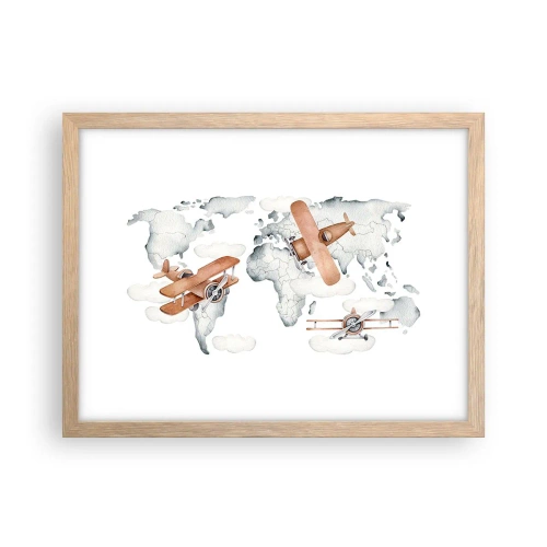 Poster in einem Rahmen aus heller Eiche - Im Pioniergeist - 40x30 cm