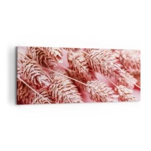 Bild auf Leinwand - Leinwandbild - Nahaufnahme der rosa gefärbten Ohren - 120x50cm - Eine Blumenkaskade in Rosa - Moderne Wanddekoration für Wohnzimmer und Schlafzimmer ARTTOR