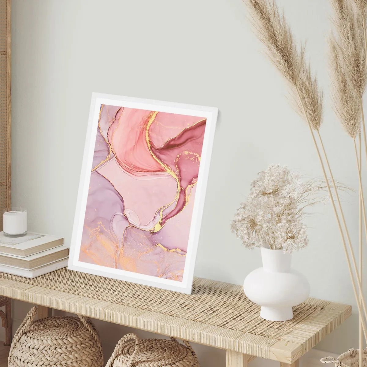 Poster in einem weißen Rahmen - Eine Liebkosung der Farben - 70x100 cm