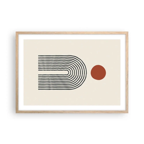 Poster in einem Rahmen aus heller Eiche - Magnetismus von Formen und Farben - 70x50 cm