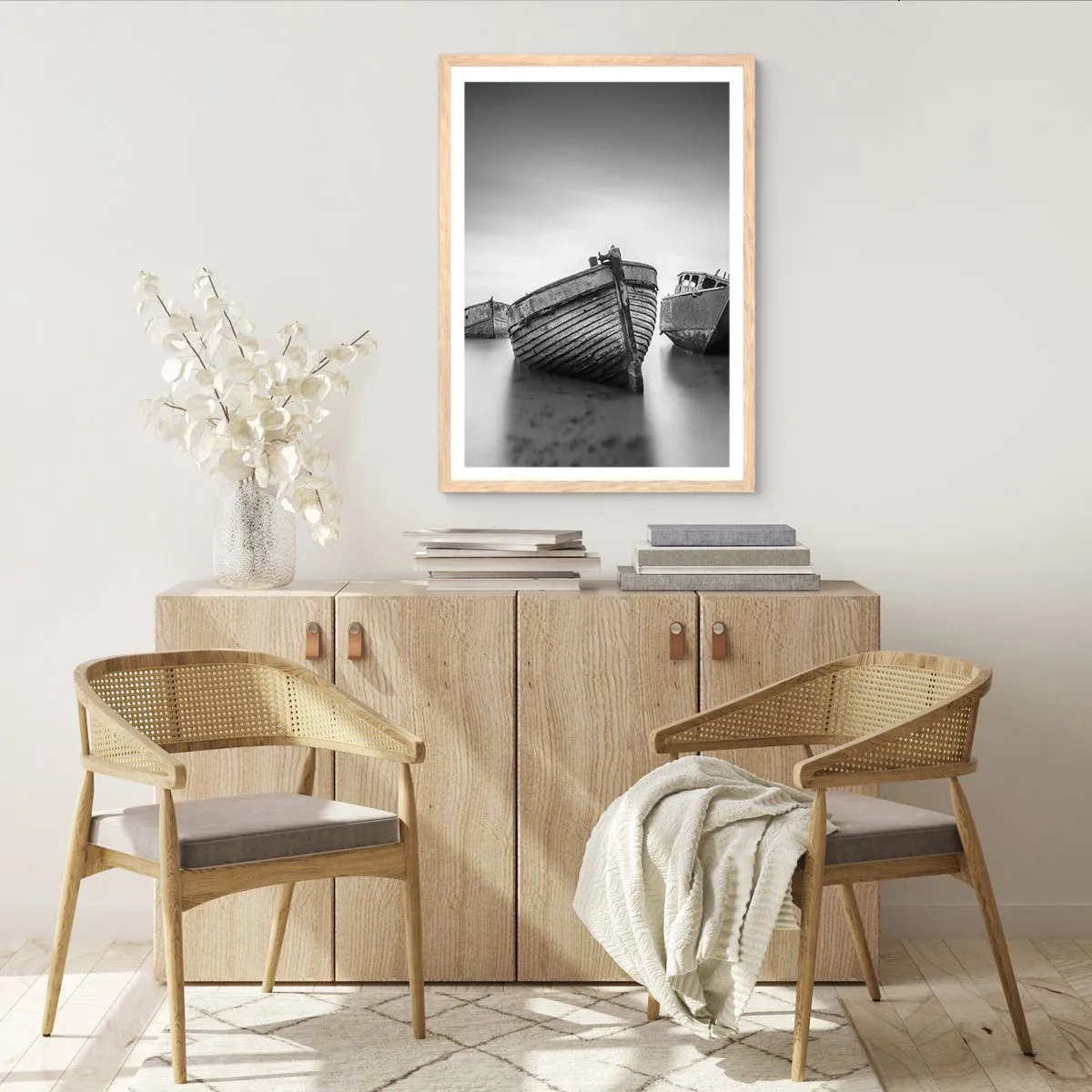 Poster in einem Rahmen aus heller Eiche - Nur Erinnerungen ... - 70x100 cm