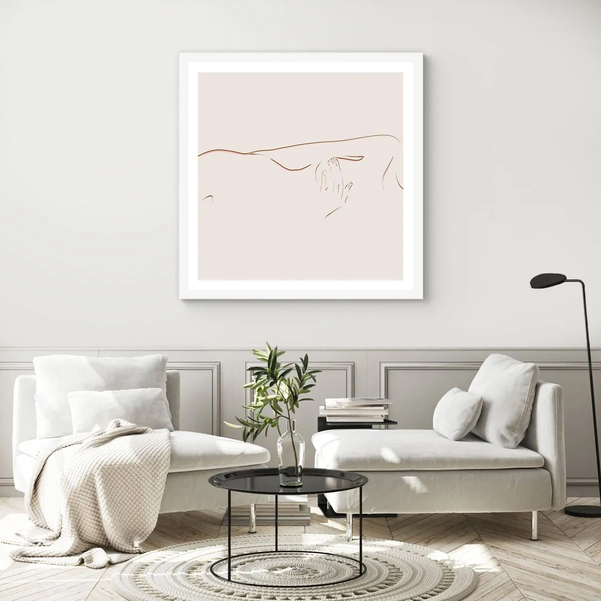 Poster in einem weißen Rahmen - Die Form des Verlangens - 50x50 cm