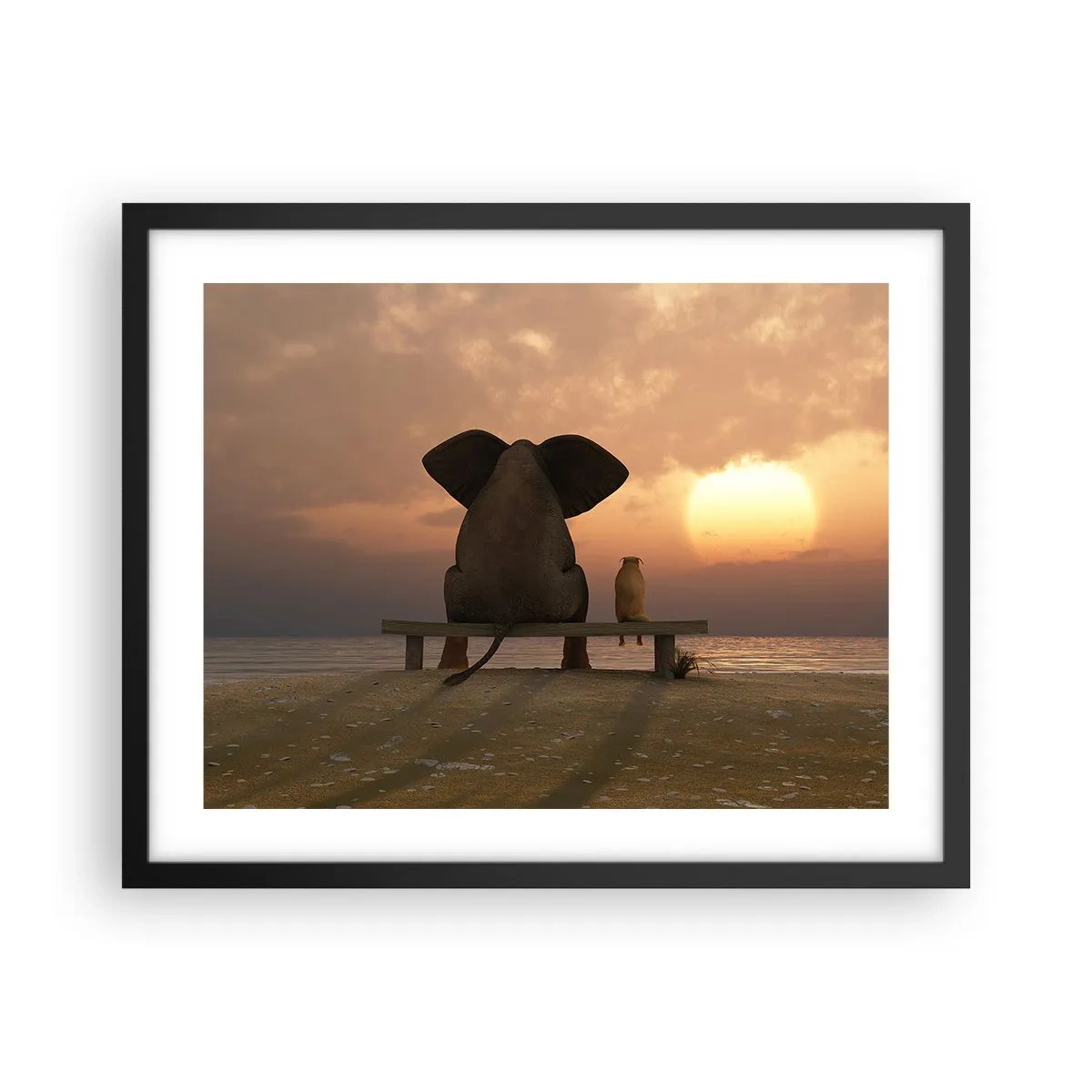 Poster in einem schwarzem Rahmen - Es tut gut zusammen zu schweigen - 50x40 cm