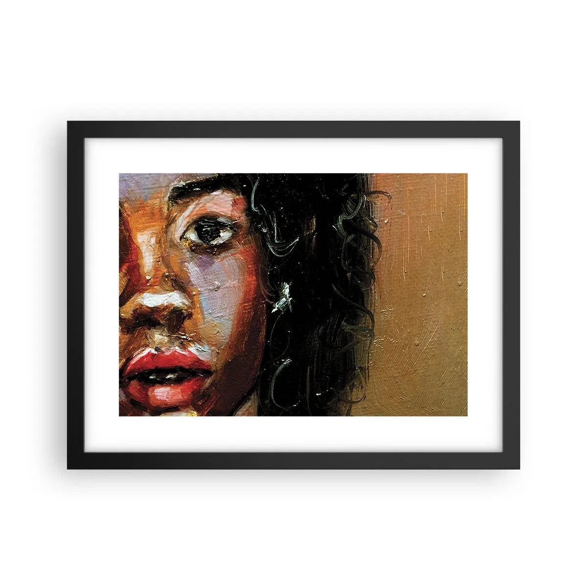 Poster in einem schwarzem Rahmen - Schwarz und Glanz - 40x30 cm