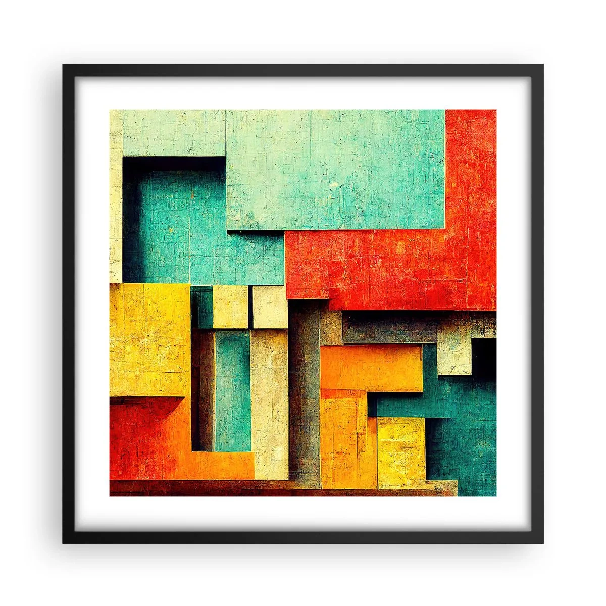 Poster in einem schwarzem Rahmen - Festival der rechten Winkel - 50x50 cm