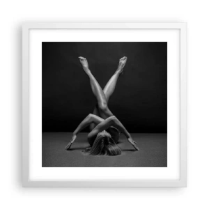 Poster in einem weißen Rahmen - Die Geometrie der Nacktheit - 40x40 cm