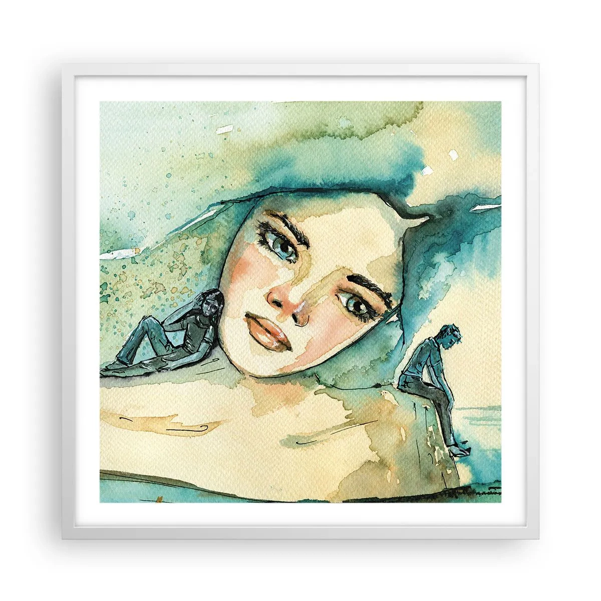 Poster in einem weißen Rahmen - Bin ich blau? - 60x60 cm