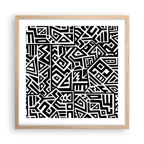 Poster in einem Rahmen aus heller Eiche - Präkolumbianische Komposition - 50x50 cm