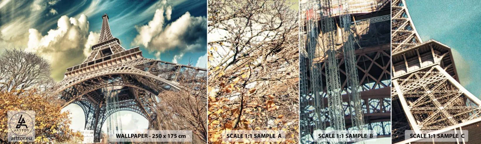 Fototapetenmuster Standard Eco - Und im Herbst in Paris ... - Stadt, Paris, Eiffelturm - 100x30 cm