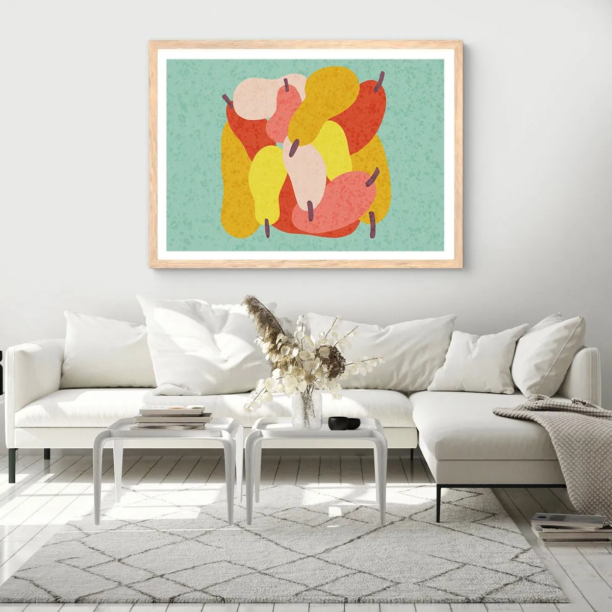 Poster in einem Rahmen aus heller Eiche - Probieren Sie die Sommersonne - 100x70 cm