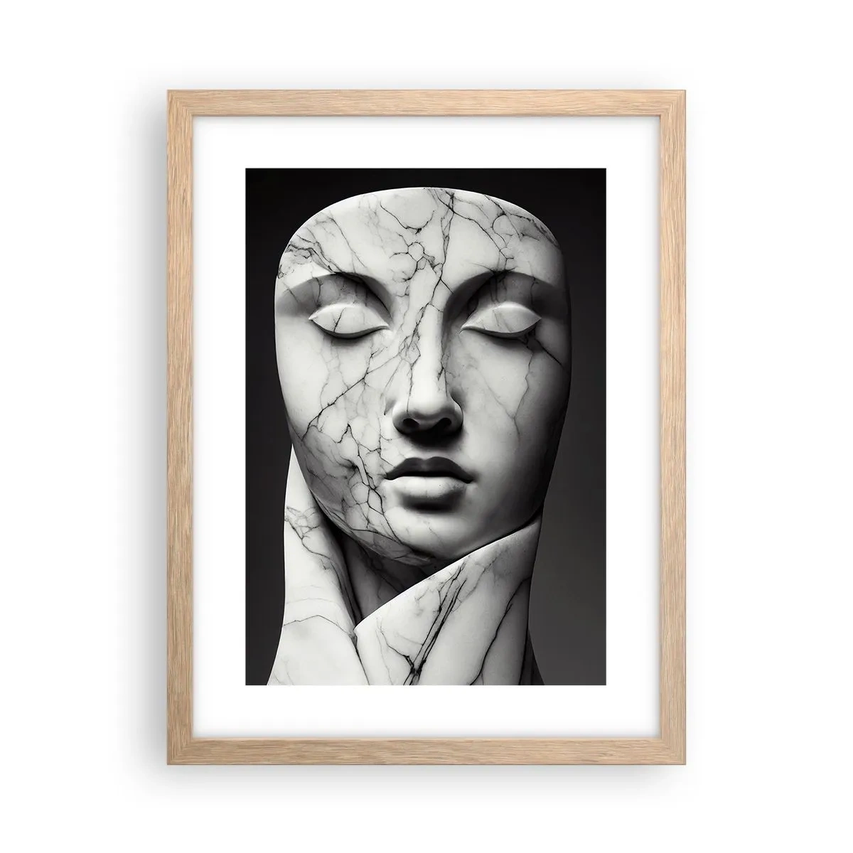 Poster in einem Rahmen aus heller Eiche - Marmorformen - 30x40 cm