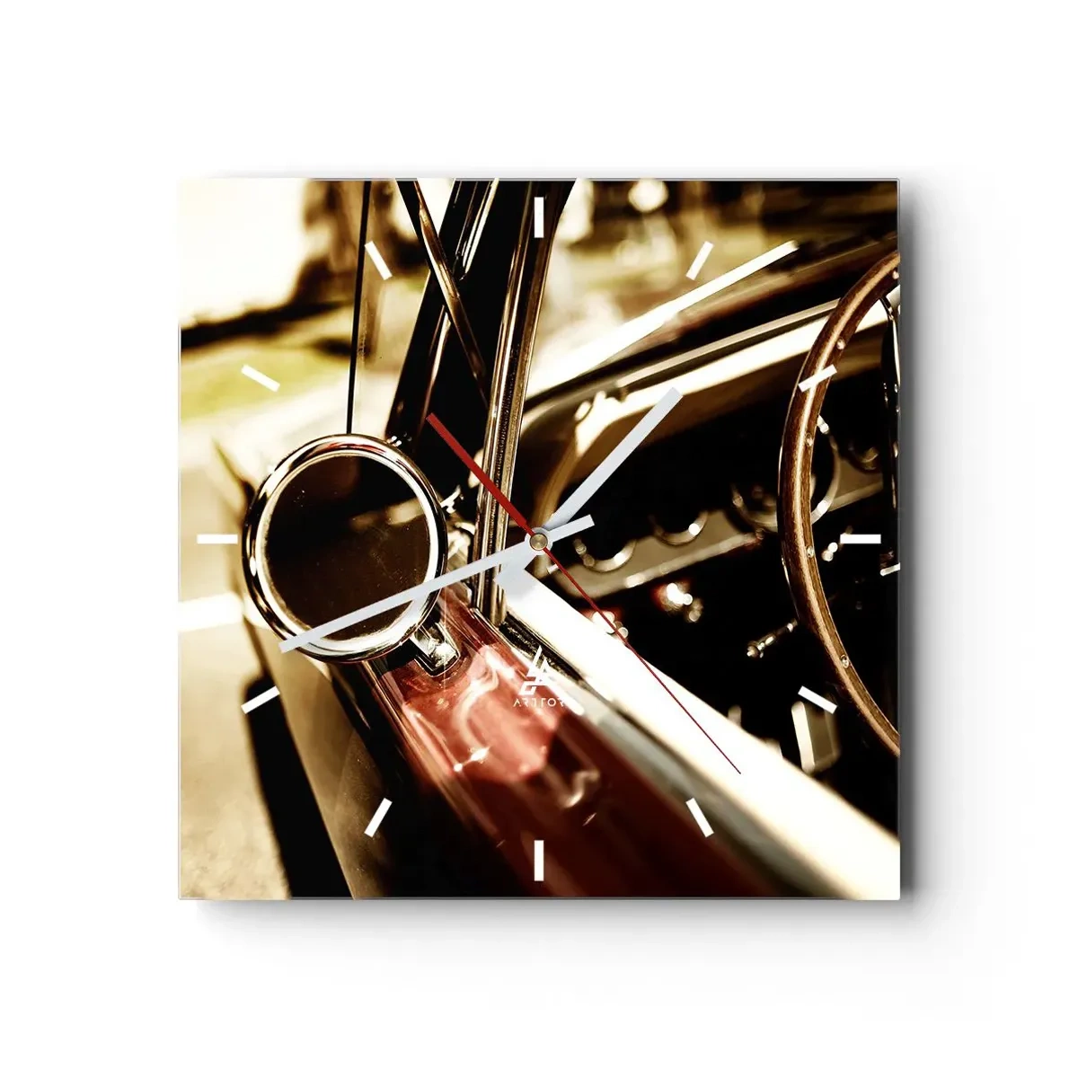Wanduhr - Glasuhr - Ein Auto mit Seele - 40x40 cm