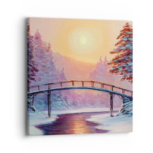 Bild auf Leinwand - Leinwandbild - Vier Jahreszeiten - Winter - 40x40 cm