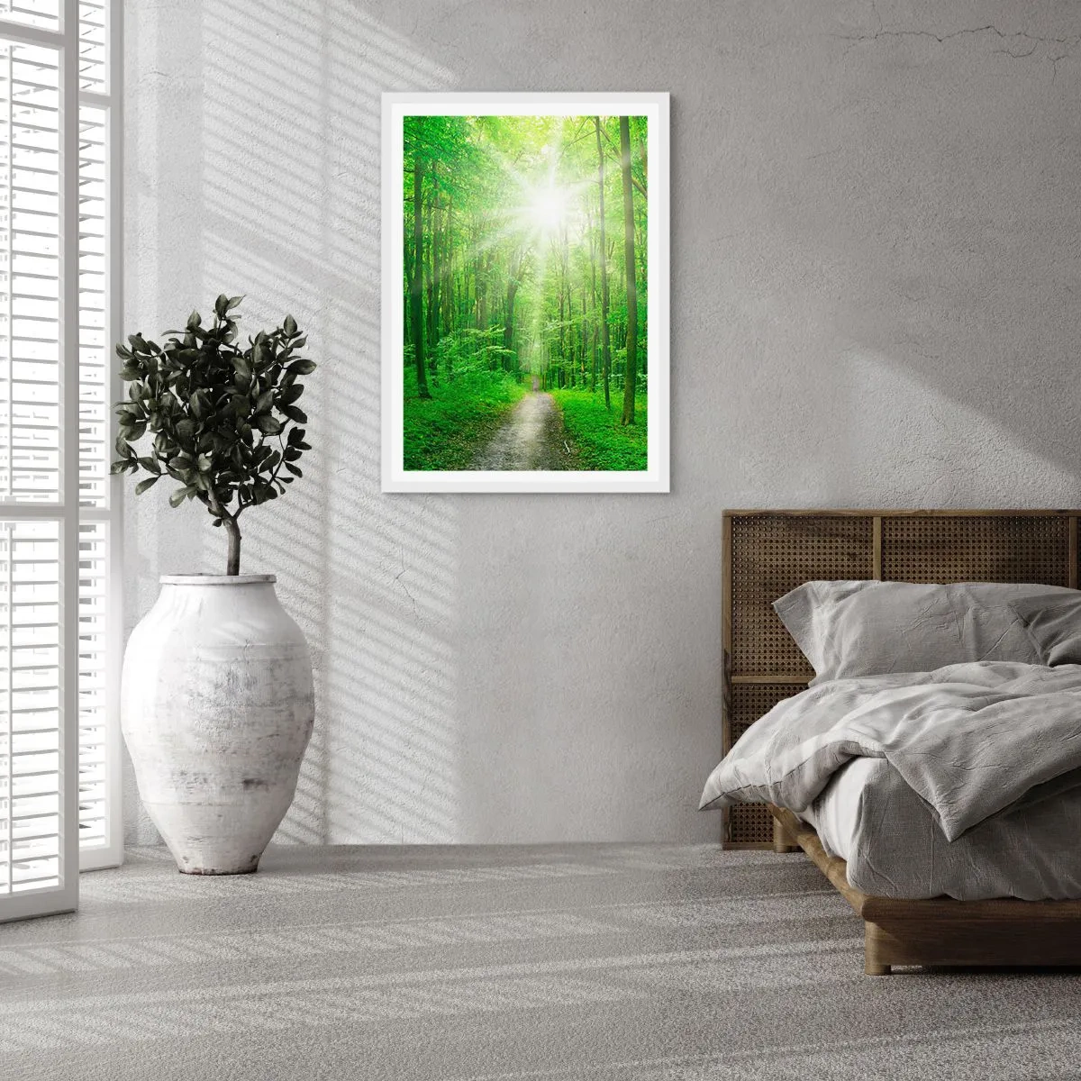 Poster in einem weißen Rahmen - Die grüne Kathedrale - 70x100 cm
