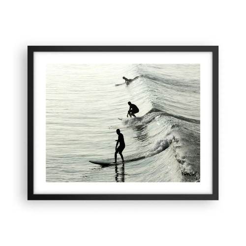 Poster in einem schwarzem Rahmen - Gegen die Welle - 50x40 cm