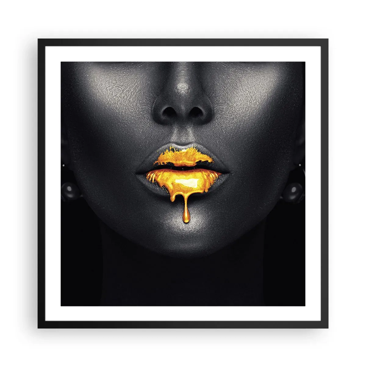 Poster in einem schwarzem Rahmen - Goldmaul - 60x60 cm