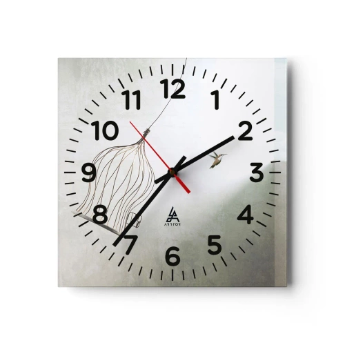 Wanduhr - Glasuhr - In seinem Element - 30x30 cm