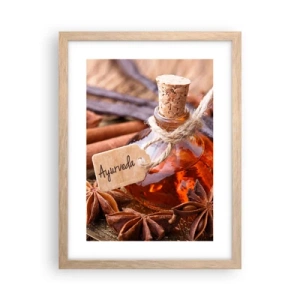 Poster in einem Rahmen aus heller Eiche - Zur Einheit von Körper und Geist - 30x40 cm