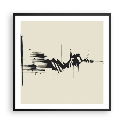 Poster in einem schwarzem Rahmen - Hastige Abstraktion - 60x60 cm