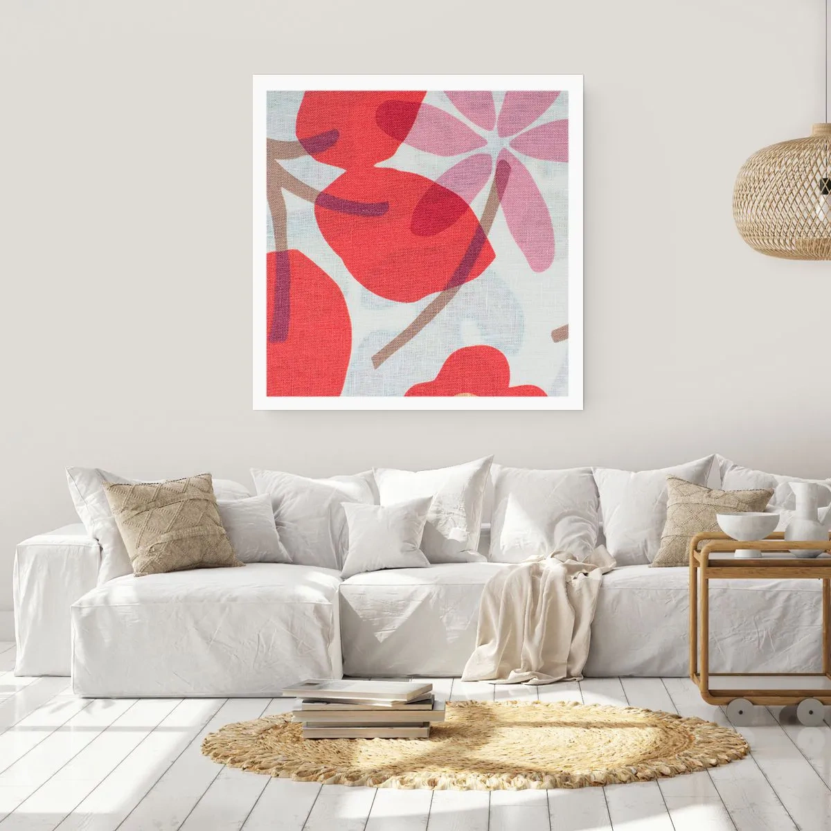 Poster - Blumenarrangement in Rosa - 40x40 cm