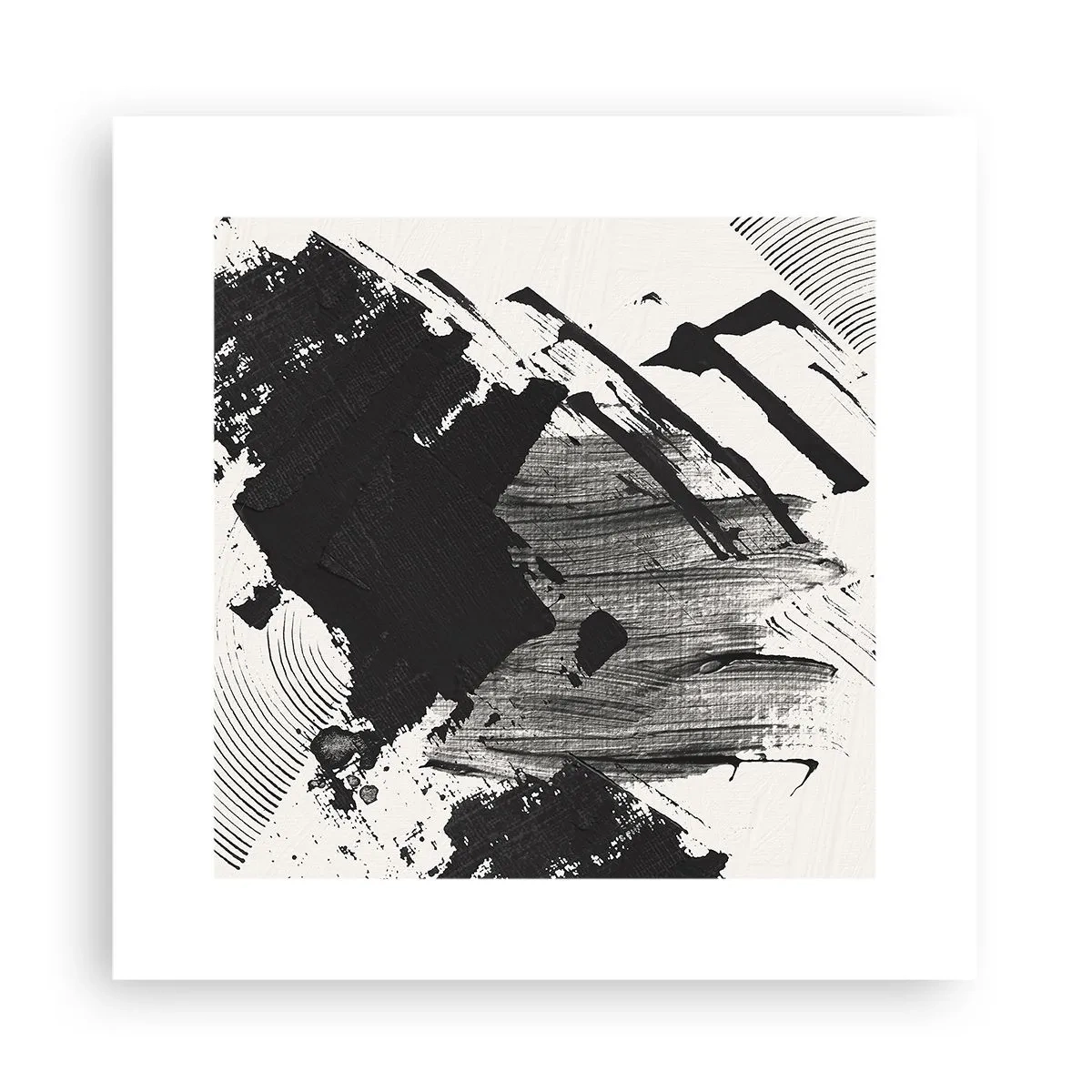 Poster - Abstraktion – Ausdruck von Schwarz - 30x30 cm